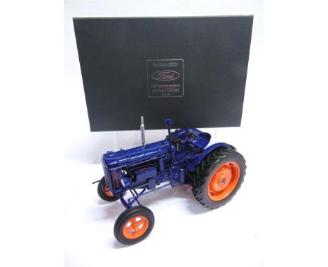 A 1/16 SCALE UNIVERSAL HOBBIES FORDSON E27N 70TH ANNIVERSARY  dark blue and grey, limited edition of 999, mint or near mint, 