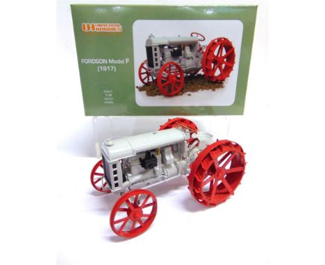 A 1/16 SCALE UNIVERSAL HOBBIES MASSEY FORDSON MODEL F (1917)  pale grey and red, mint or near mint, boxed.