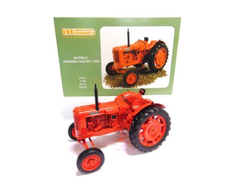 A 1/16 SCALE UNIVERSAL HOBBIES NUFFIELD UNIVERSAL FOUR DM (1958)  dark orange, mint or near mint, boxed.