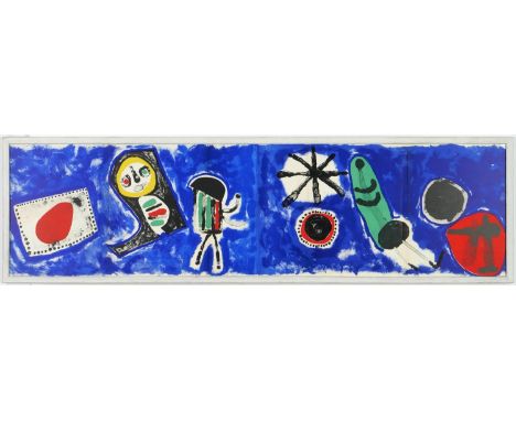 JOAN MIRO, Nocturne, rare large original lithograph in colours 1953, printed by Maeght, 140cm x 38cm. (Subject to ARR - see B