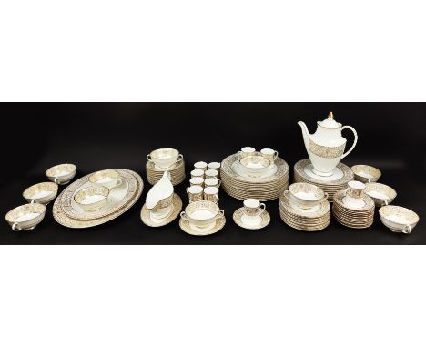 ROYAL DOULTON 'SOVEREIGN' DINNER SERVICE, comprising twelve dinner plates, twelve salad plates, twelve bread plates, twelve s