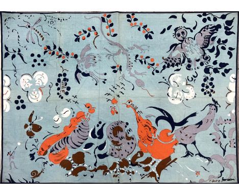 PIERRE FAURE, 'Les Oiseaux', tapestry, Les Editions Braun, Paris, 114cm x 162cm.