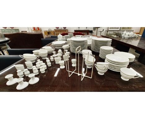 A ROSENTHAL 'MARIA' WHITE DINNER AND TEA SERVICE, comprising, dinner plates, side plates, soup cups and saucers, teapot, coff