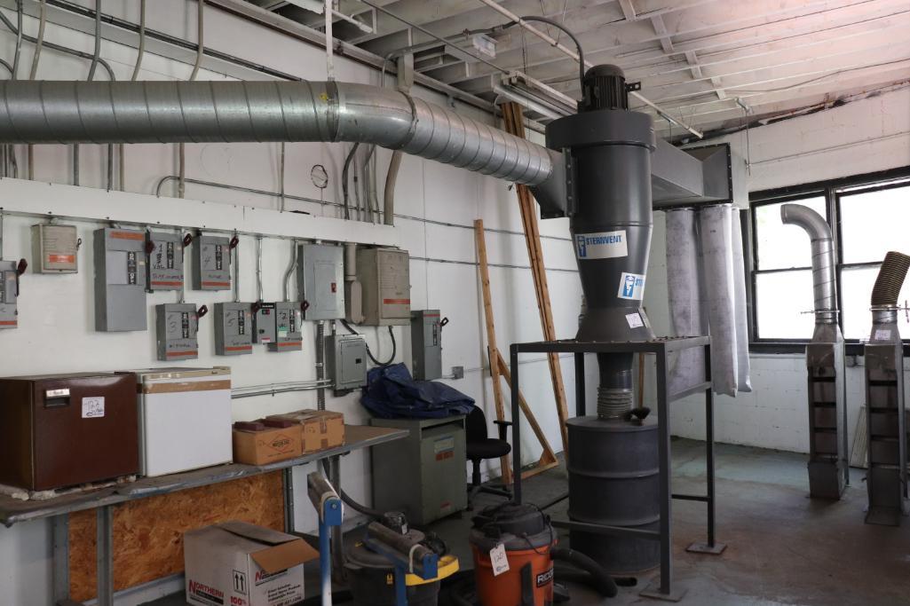 Sternvent CYD2005 dust collector 5hp/230/460/3ph, wired 460v Spiral pipe up to and including the