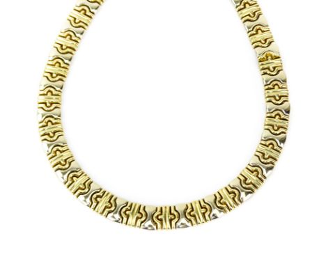 Vintage 18 Karat Yellow Gold Link Necklace. Signed 750. Good condition. Measures 18" L, 1/2" W. Approx. weight: 76.8 grams. S