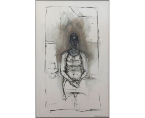 Alberto Giacometti, Swiss (1901-1966) Lithograph "Caroline" Signed and dated 1965 in print. Toning from age or in good condit