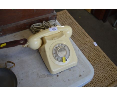A rotary dial telephone