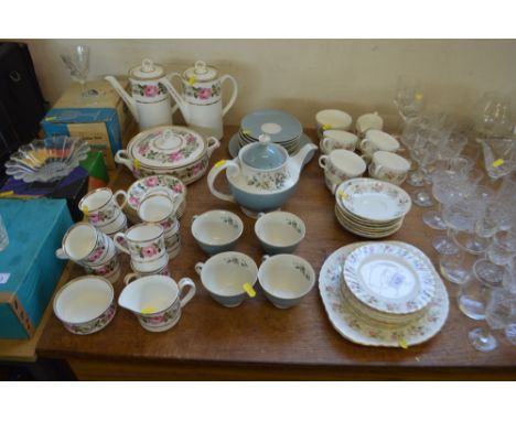 A quantity of Minton teaware together with Royal Doulton teaware and Royal Worcester coffeeware