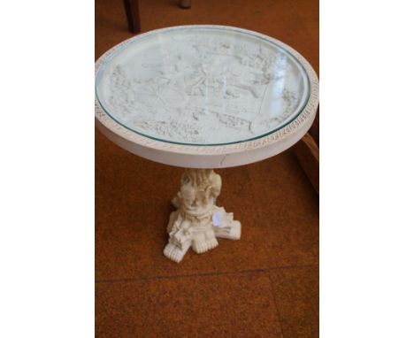Glass topped Chinese side table 