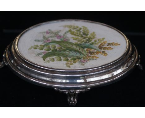 Silverplate teapot stand 
