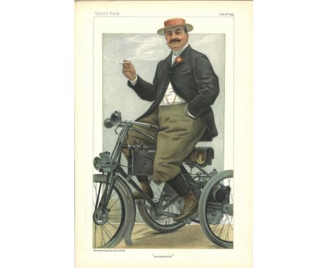 Automobile 12/10/1899. Subject De Dion Vanity Fair print. These prints were issued by the Vanity Fair magazine between 1869 1