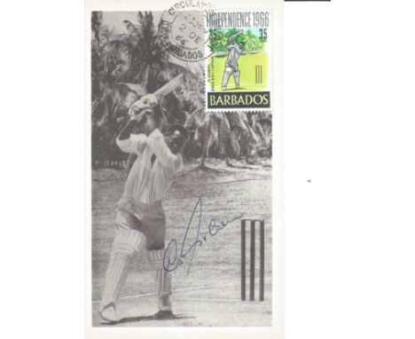 Garfield ‘Gary’ Sobers Signed West Indies Cricket First Day Issue. Good Condition. All autographs are genuine hand signed and