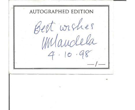 Nelson Mandela signed bookplate dated 4. 10. 98. Nelson Rolihlahla Mandela ( 18 July 1918 – 5 December 2013) was a South Afri
