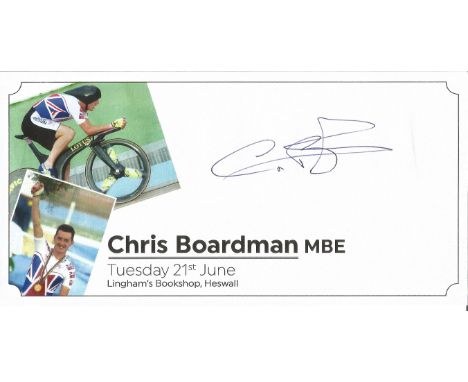 Chris Boardman MBE signed commemorative envelope. Christopher Miles Boardman, MBE (born 26 August 1968) is a British former r