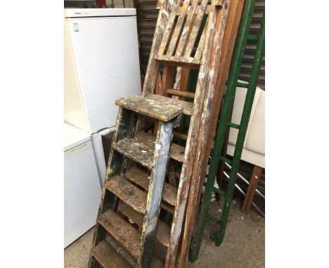 2 WOODEN STEP LADDERS