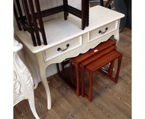 A LAURA ASHLEY WHITE 2 DRAWER CONSOLE TABLE    H75CM W100CM D41CM