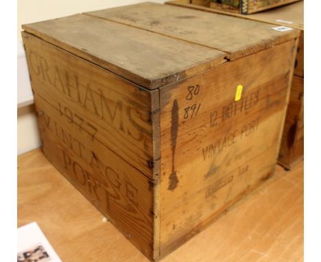 Crate of (twelve bottles) Graham's 1977 Vintage Port (unopened).