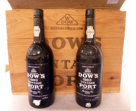Six bottles of Dow's 1983 Vintage Port.