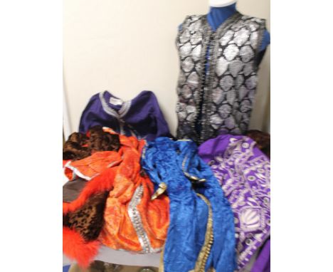Collection of various vintage kaftan style tunics and suits in brocade, velvet etc.  Provenance Rita Tushingham