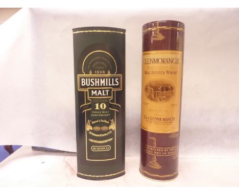 Boxed "Bushmills" 10yrs Single Malt Irish Whiskey and a boxed bottle of "Glenmorangie" 10yrs Single Malt Scotch Whisky. Both 