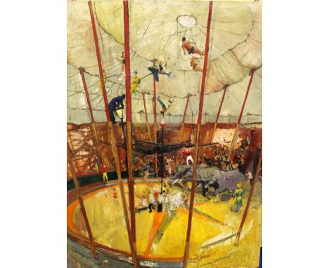 RAYMOND HIGGS. *ARRCircus.Oil on hardboard.122cm x 91cm.Signed on label on reverse.This is one of five lots which are the wor