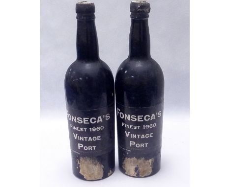 Two bottles of Fonceca's finest 1960 Vintage Port.