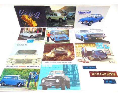AUTOMOBILIA - ASSORTED MOTOR MANUFACTURER PRODUCT LITERATURE  mainly brochures, comprising those for the Wolseley 6-99 (1959)