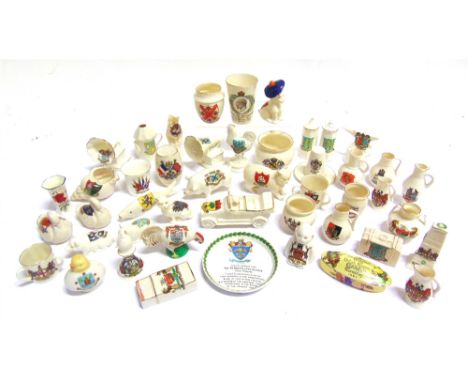 CRESTED CHINA - ASSORTED  Approximately forty-five pieces, comprising a Willow Art motor car (Aldershot) (two hairline cracks
