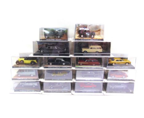 SIXTEEN 1/43 SCALE GE FABBRI JAMES BOND DIECAST MODEL VEHICLES  each mint or near mint and in original packaging.