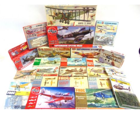 TWENTY-THREE UNMADE PLASTIC AIRCRAFT KITS  by Airfix (15), and Frog (8), mainly 1/72 scale (three 1/48), each boxed or bagged