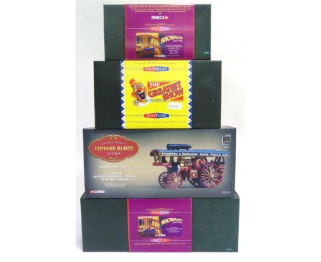 FOUR CORGI SHOWMAN'S DIECAST MODELS comprising The Greatest Show on Earth Premium Edition No.CC12303, Scammell Contractor 'Au