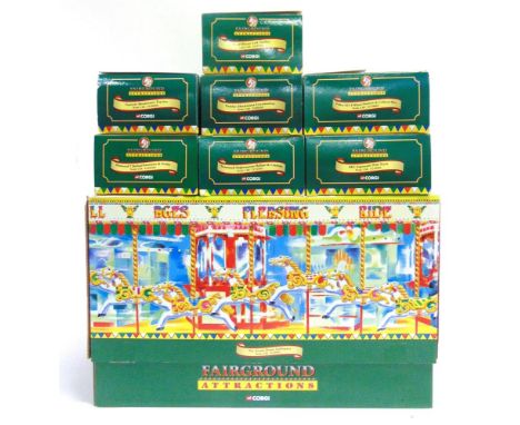 A CORGI FAIRGROUND ATTRACTIONS COLLECTION  comprising a No.CC20303, Garrett Showman's Tractor 'Harris &amp; Son'; No.CC07401,