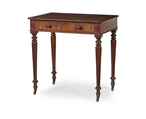 LATE GEORGIAN MAHOGANY CHAMBER TABLE, IN THE MANNER OF GILLOWS  EARLY 19TH CENTURY   the rounded rectangular top with a mould