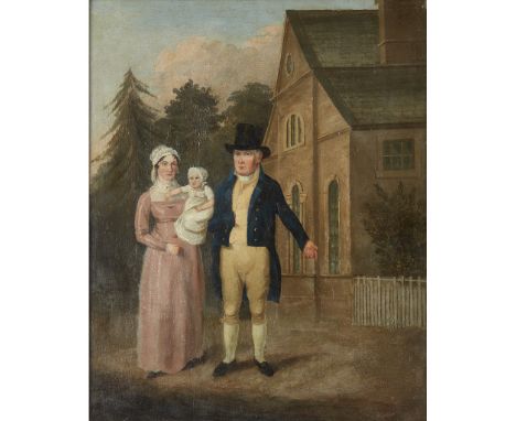 19TH CENTURY BRITISH SCHOOL  A GROUP PORTRAIT OF JASPER RYLES AND FAMILY   Oil on canvas  57cm x 47cm (22.5in x 18.5in)