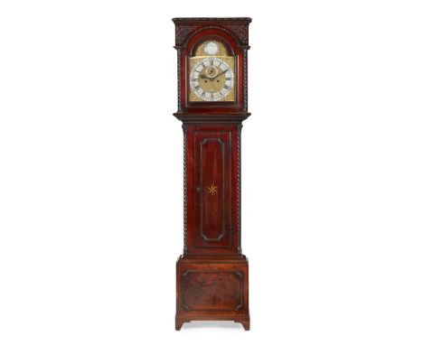 SCOTTISH GEORGE III MAHOGANY LONGCASE CLOCK, ROBERT THOMSON, BONESS  LATE 18TH CENTURY   the straight moulded cornice above a