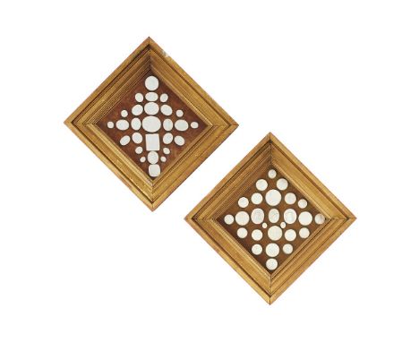 TWO GROUPS OF FRAMED GRAND TOUR PLASTER INTAGLIOS  EARLY 19TH CENTURY   mounted on plush grounds in giltwood moulded frames, 