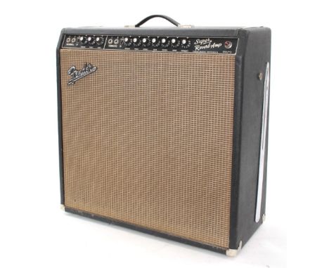1965 Fender Super-Reverb-Amp guitar amplifier, made in USA, tube chart letters OJ, chassis no. A10895, enclosing a set of fou