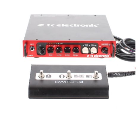 TC Electronic BH800 bass guitar amplifier head; together with a BH550/800 Tone Print Switch-3 foot switch (2)