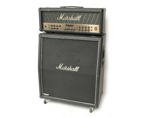 2005 Marshall Mode Four guitar amplifier, made in England; together with a Marshall Model MF400A 4 x 12 400 watt angled speak