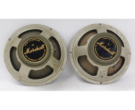 Set of four 1977 Marshall Celestion T1221 green back 12" guitar amplifier speakers (untested)