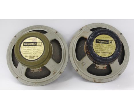 1977 Marshall Celestion G12H Model T1221 green back guitar amplifier speaker, chassis code MK21; together with a 1972 Celesti