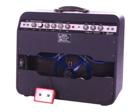 Bernie Marsden - Burns Orbit 3 All Transistor guitar amplifier, ser. no. 676, complete with original foot pedal and dust cove