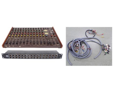Audio Oval Series 2 stereo mixing console for spares/repair; together with an Audio Spectrum PB-16X2 patch bay rack unit and 