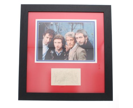 The Who - autographed mounted and framed display including Kenny Jones, 19.5" x 18.75"