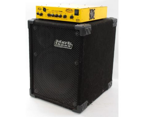 Mark Bass Club Series Slimhead 450 watt bass guitar amplifier head with gig bag; together with a Mark Bass STD121H speaker ca