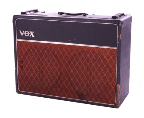 Bernie Marsden - Vox AC30 guitar amplifier, made in England, circa 1963, ser. no. 7703N, copper control panel, fitted with a 