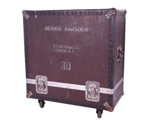 Bernie Marsden &amp; Whitesnake - heavy duty flight case on wheels, previously used to carry a 4 x 12 Marshall guitar amplifi