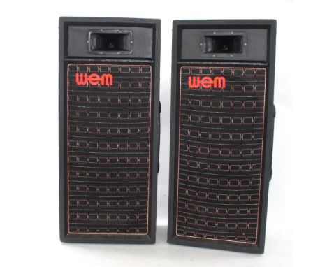 Pair of Watkins WEM twin speaker column amplifier speaker cabinets