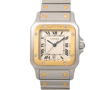 CARTIER Santos Galbèe Ref. 187901 Armbanduhr von 1995. Edelstahl/Gelbgold 18K. Quartz-Werk mit neuer Batterie in funktionsfäh