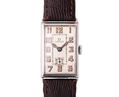 OMEGA antike Herren Armbanduhr. Edelstahl. Handaufzugs-Werk Kal. T17, Service empfohlen. Restauriertes Zifferblatt mit arabis
